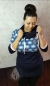 Preview: Jersey | Retro Hearts Herzen Kreise Blumen | jeansblau